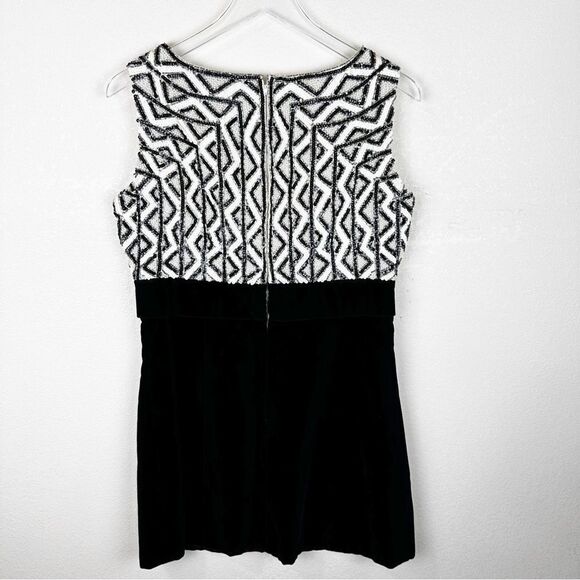 Dynasty Black Velvet Mini Dress Vintage 60s Beaded Sequin - Picture 6 of 14